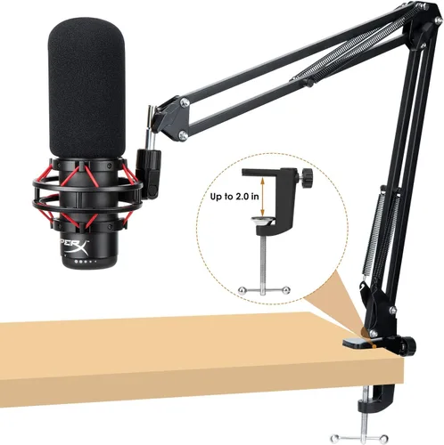 Vista 2 de Para HyperX Quadcast Boom Arm - Soporte de micrófono mejorado con cubierta de micrófono para reducir los ruidos del viento, brazo de micrófono