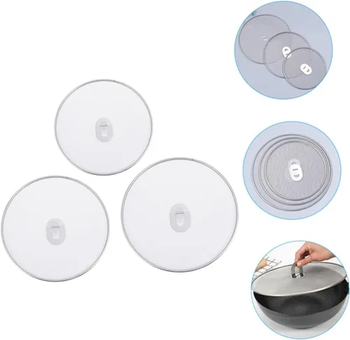 Vista 8 de 3pcs Oil Splatter Guard Cooking Splash Guards Frying Screen Splatter Stove Splash Easy to Clean Mesh Screens