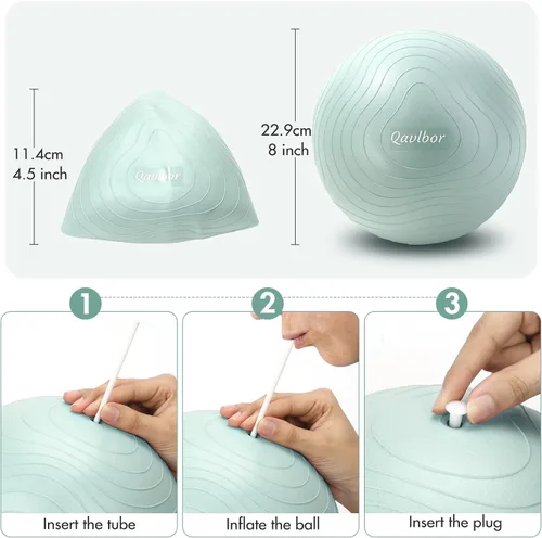 Vista 7 de Pelota de pilates de 9 pulgadas, pequeña pelota de ejercicio entre las rodillas para terapia física, pequeña yoga para pilates, yoga y entrenamiento