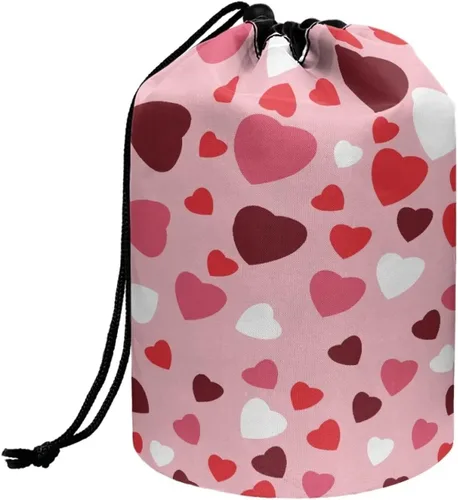 Vista 26 de Poceacles Bolsas de maquillaje con cordón para mujer, bolsa de cosméticos de viaje, multifuncional, bolsa de almacenamiento, Margarita azul