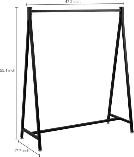 Vista 5 de MyGift Percheros de ropa modernos de metal resistente de 47 pulgadas con marco en A para colgar ropa, percheros independientes de grado comercial