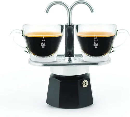 Vista 4 de Bialetti Mini Express 2 tazas de llama directa (máquina de café, máquina de café expreso, Makinetta)
