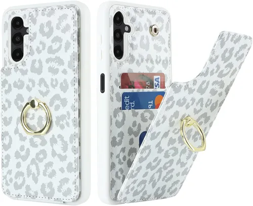 Vista 27 de Lipvina Funda para Samsung Galaxy A03s con tarjetero, Galaxy A03s Funda tipo cartera para mujer, tarjetero de crédito, soporte de anillo, fundas