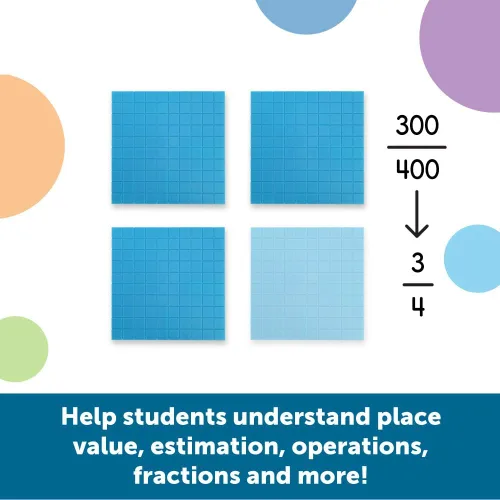 Vista 4 de Learning Resources Brights Base Ten - Juego de aula para 20-25 estudiantes, 823 piezas, a partir de 6 años