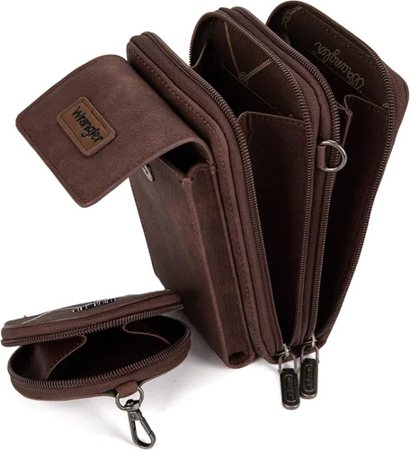 Vista 5 de Wrangler - Bolsas cruzadas para teléfono celular para mujer, monederos con ranuras para tarjetas de crédito