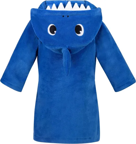 Vista 2 de Bata de baño suave con capucha de tiburón para niños y niñas, con capucha de animal