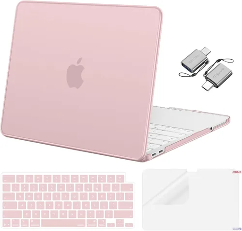 Vista 18 de MOSISO Compatible con MacBook Neo Case 13 pulgadas 2026 A3404 A18 Pro Chip Rubor de cristal