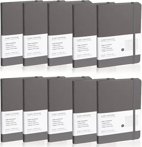 Vista 21 de Cuaderno rayado con tapa dura para hombres y mujeres – Cuadernos para escribir, trabajo, escuela, hogar y notas diarias, 160 páginas – Tamaño A5