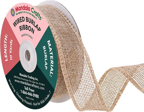 Vista 97 de Mandala Crafts Cinta de arpillera negra de 1.5 pulgadas de ancho para manualidades, rollo de 20 yardas de cinta rústica de arpillera para coronas