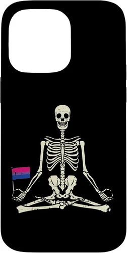 Vista 20 de Funda de regalo para iPhone 13 Pro Skeleton Yoga Namaste Bisexual Pride Flag Yogi LGBTQ Bi