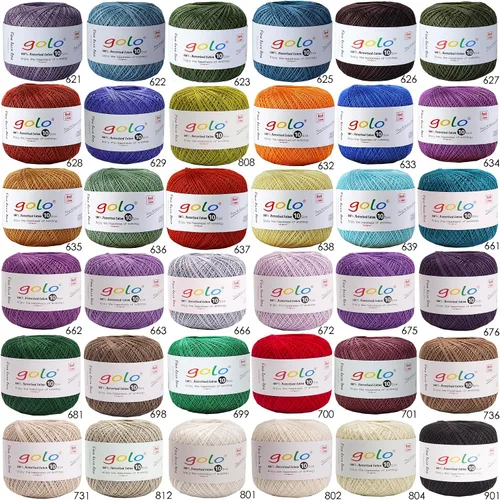Vista 4 de Golo - 3 bolas de hilo de ganchillo tamaño 10, hilo de crochet para tejer a mano 102