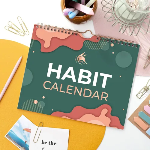 Vista 6 de Clever Fox Calendario de hábitos circular, rastreador de hábitos diario inspirador de 24 meses con páginas coloridas, diario de rutina