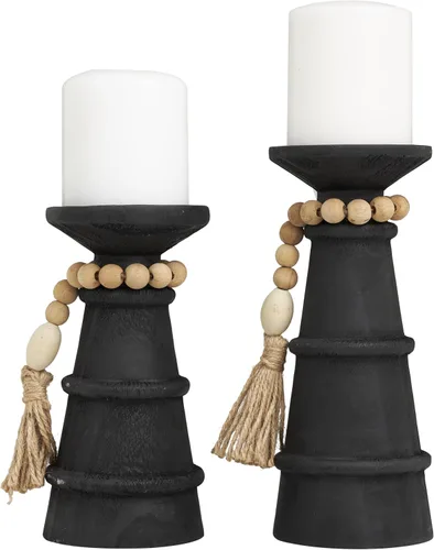Vista 10 de Deco 79 Portavelas decorativo de metal de aluminio, soporte de vela de palmera, juego de 3 candelabros de 6 pulgadas, 8 pulgadas, 10 pulgadas