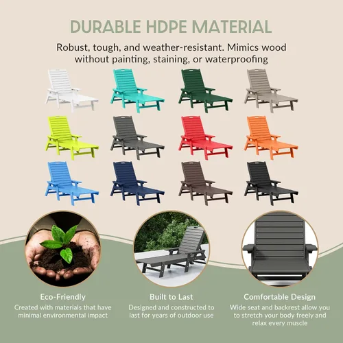 Vista 5 de WestinTrends Malibu Poly - Tumbona reclinable (juego de 2) gris