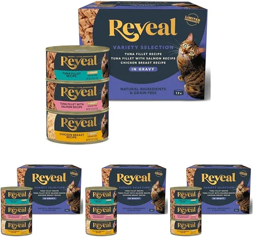 Vista 8 de Reveal Alimento natural enlatado húmedo para gatos, ingredientes limitados y naturales, sin granos, alto contenido de proteínas sin aditivos