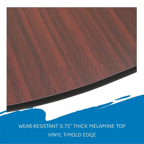 Vista 5 de Iceberg 55264 OfficeWorks - Mesa plegable de madera laminada comercial, 60 pulgadas, redonda, caoba (fabricada en Estados Unidos)