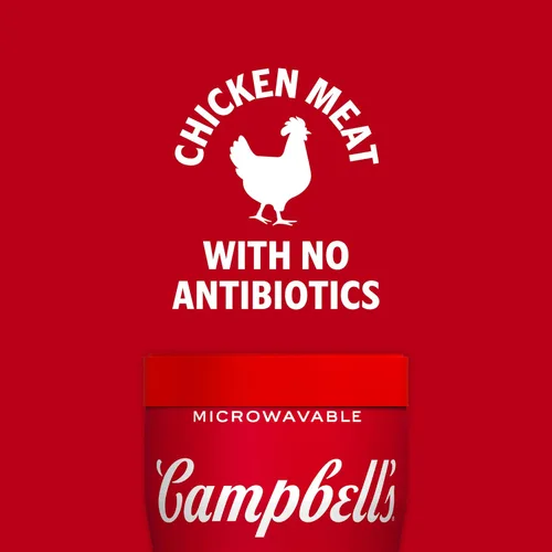 Vista 5 de Campbell's Sopa para sorber, sopa de pollo con pasta en forma de estrella, taza para microondas de 10.75 oz