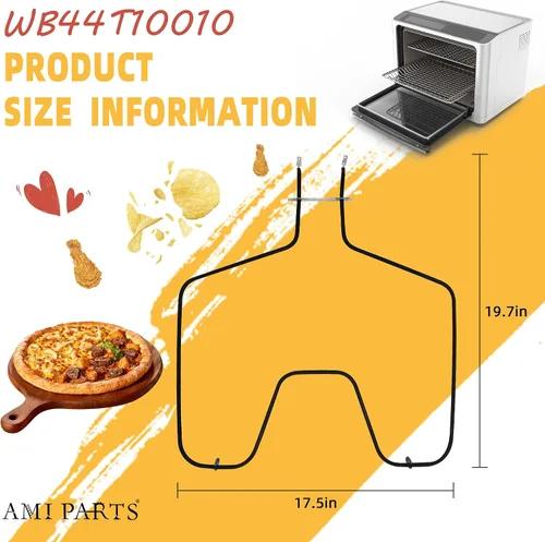 Vista 6 de Elemento de Calefacción de Reemplazo para Horno de Gama WB44T10010 (Actualización) Compatible con Horno JBS55WK JBS55WJ JBP68WD JBP24BH JBP24BB