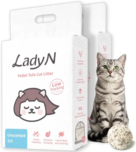 Vista 11 de Lady N Pellet Tofu - Arena para gatos con aroma a té Boba, fuerte aglomeración, ultra absorbente, sin polvo, bajo seguimiento, soluble en agua