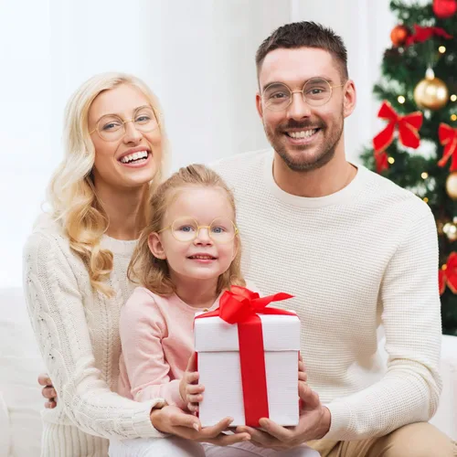 Vista 6 de Frienda 3 pares de anteojos de disfraz de anciano, lentes de Papá Noel, lentes redondos dorados, lentes transparentes para hombres y mujeres