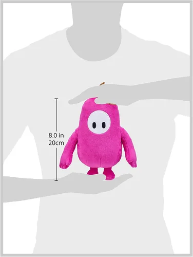 Vista 2 de FALL GUYS Juguetes Originales Oso Rosa Piel de Frijol Coleccionable Oficial Peluche Deluxe de 8 Pulgadas con Corona de Oro del Juego de Video