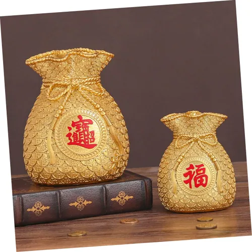Vista 9 de MAGICLULU Hucha china de la suerte figura de Feng Shui, adorno de banco de monedas, figuras de dinero chino de la suerte para niños, decoración