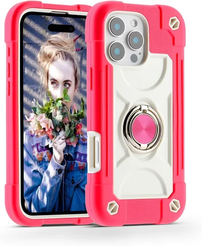 Vista 8 de MARKILL Funda compatible con iPhone 14 Pro de 6.1 pulgadas con soporte de anillo integrado, protección contra caídas de grado militar, carcasa Palta