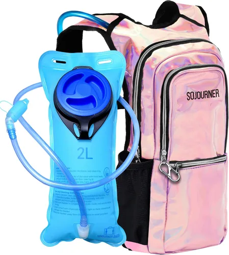 Vista 12 de SoJourner Bags, Rave Hydration Pack - Bolsa de agua de 2L incluida, para festivales, raves, senderismo, ciclismo, fiestas, escalada, carrera y más