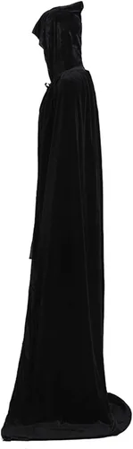 Vista 4 de Capa con capucha unisex de terciopelo largo para disfraces de Halloween