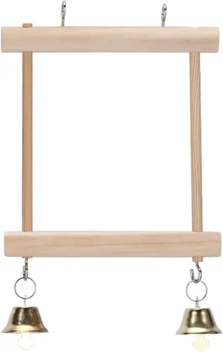 Vista 3 de Bird Cage Toys Set with Wooden Chewing Accessories Includes 8 pieces, Safe natural wood, Multilayer entertainment, Easy to install
