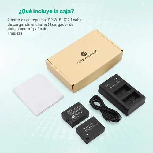 Vista 7 de FirstPower DMW-BLC12 DMW-BLC12PP Batería y cargador USB de doble ranura Kit