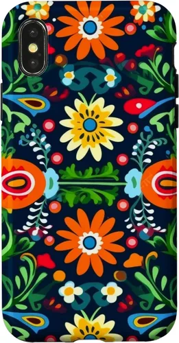 Vista 5 de Funda para iPhone 16 con diseño floral mexicano tradicional mexicano