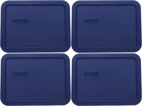 Vista 3 de Pyrex 7210-PC (3 tazas) tapas de repuesto azules (paquete de 6) - Fabricado