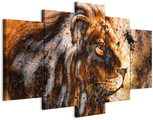 Vista 29 de artgeist Lienzo acústico para pared, diseño de África, 40 x 20 pulgadas, 5 piezas con impresión de sonido de espuma acústica, sala de arte de África