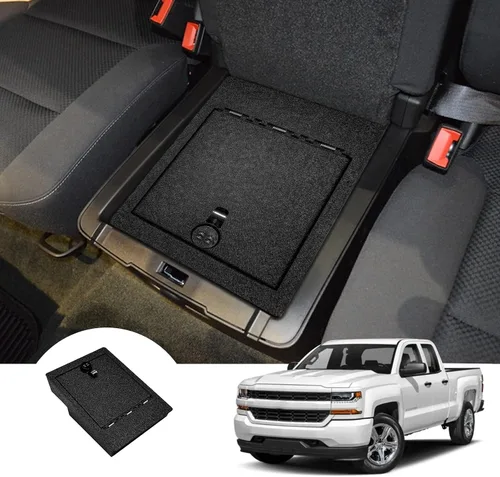 Vista 10 de WASAI Caja fuerte para pistola de consola para automóvil, compatible con Chevrolet Silverado/GMC Sierra 1500 2014-2019, Chevrolet Silverado/GMC