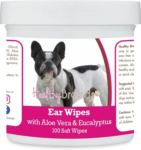Vista 42 de Healthy Breeds Affenpinscher Toallitas de limpieza de oídos con aloe y eucalipto para perros, 100