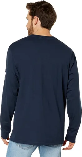 Vista 3 de Carhartt Camiseta estampada de manga larga con logotipo pesado y ajuste holgado para hombre