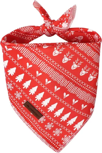 Vista 11 de MR. CHUBBYFACE - Bandana de Navidad para perro, bufanda lavable a cuadros de Navidad para cachorros, bandana ajustable para mascotas para perros