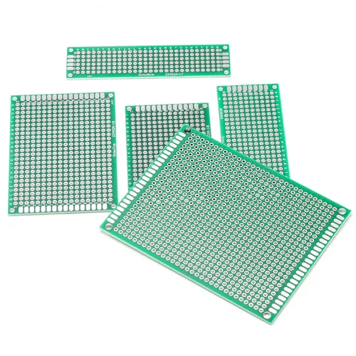 Vista 3 de Kit de placas de circuito PCB para prototipos de placa PCB de 40 piezas 5 tamaños universales perforados perforados placas de circuitos impresos