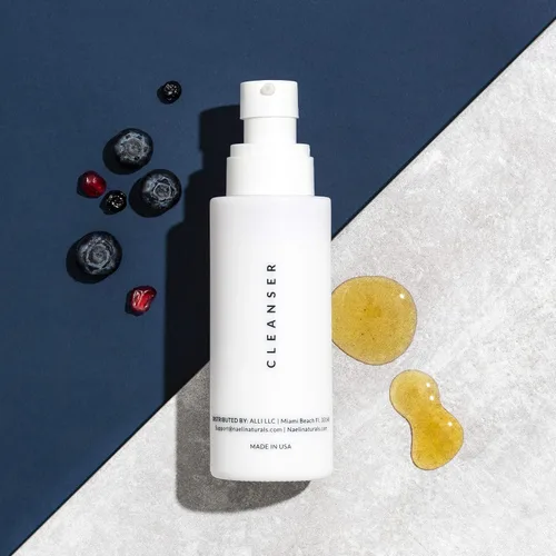 Vista 5 de NAELI Limpiador facial suave y exfoliante AHA/BHA, juego antienvejecimiento para iluminar, minimizar los poros y reducir las arrugas, regalo