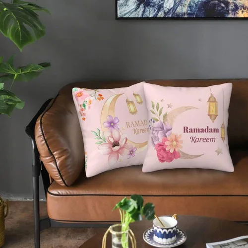 Vista 7 de Ramadan Kareem - Juego de 2 fundas de almohada de 18 x 18 pulgadas para decoración de fiesta de Eid Mubuark para almohadas de sofá