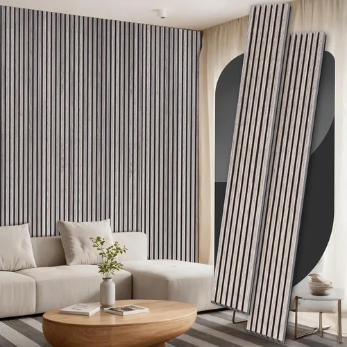 Vista 13 de RITOLLO Paneles de madera para pared de 4.92 x 7.68 pulgadas, paneles acústicos para decoración de pared interior, panel de absorción de sonido