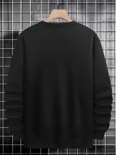 Vista 2 de GORGLITTER Sudadera de manga larga con estampado de oso para hombre con cuello redondo