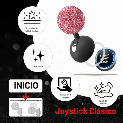Vista 3 de Cubierta de Botón de Arranque de Coche con Diamantes Bling - Accesorios Lindos para Interior de Mujeres, Decoración de Botón de Arranque del Motor