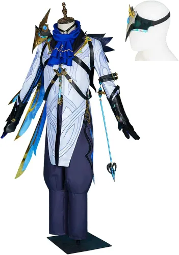 Vista 3 de MZXDY Dottore - Disfraz de cosplay de Genshin Impact, conjunto completo de Fatui The Doctor para Halloween