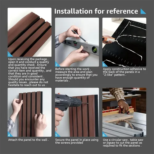 Vista 9 de NAVREX 2 paneles acústicos de listones de madera maciza para pared y techo, panel de pared acanalado 3D resistente al fuego que absorbe el sonido