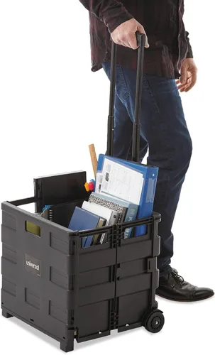 Vista 7 de Universal Caja de almacenamiento móvil plegable, 18.25 x 15 x 39.4 pulgadas, negro