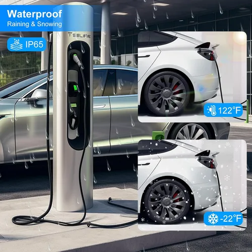 Vista 5 de Adaptador de cargador J1772 a Tesla, para Tesla Model-3/Y/X/S con adaptador de carga conectora certificado de seguridad, carga rápida máx 80A 250V