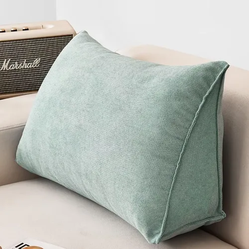 Vista 8 de Almohada de cabecera de cuña azul para lectura y reposo en cama, almohada triangular para respaldo de lectura, cojín de cuña para espalda, almohada