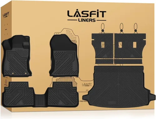 Vista 18 de LASFIT Alfombrillas para Freightliner Cascadia 2008-2017, protección para todo tipo de clima, revestimientos de automóvil de elastómero